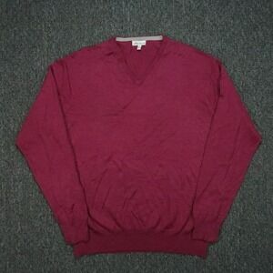 Peter Millar Sweater Mens Extra Large Purple Merino Wool Silk Pullover V Neck XL